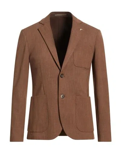At.p.co At. P.co Man Blazer Brown Size 34 Viscose, Polyamide, Elastane