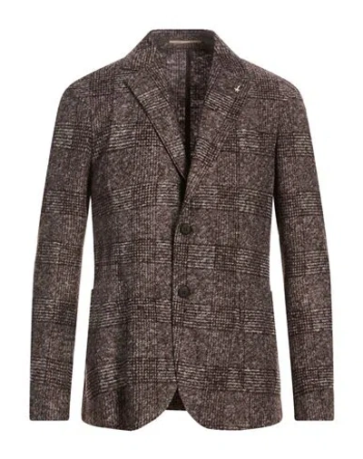 At.p.co At. P.co Man Blazer Brown Size 38 Acrylic, Polyester, Wool