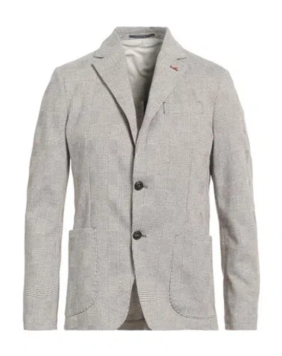 At.p.co At. P.co Man Blazer Light Grey Size 44 Acrylic, Virgin Wool, Polyester In Brown