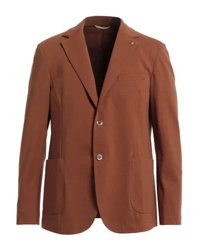 At.p.co At. P.co Man Blazer Camel Size 46 Acrylic, Virgin Wool, Polyester In Red