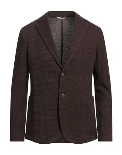 At.p.co At. P.co Man Blazer Brown Size 40 Polyester, Viscose, Cotton, Elastane