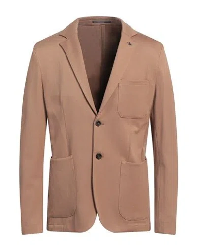 At.p.co At. P.co Man Blazer Camel Size 44 Viscose, Polyamide, Elastane In Beige
