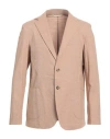 At.p.co At. P.co Man Blazer Camel Size 42 Cotton, Linen, Elastane In Beige