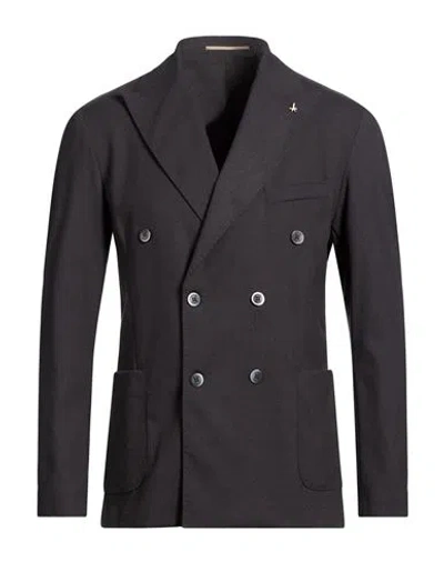 At.p.co At. P.co Man Blazer Charcoal Size 38 Polyester, Viscose, Elastane In Black