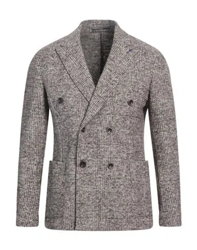 At.p.co At. P.co Man Blazer Charcoal Size 46 Virgin Wool, Cotton, Polyester In Grey