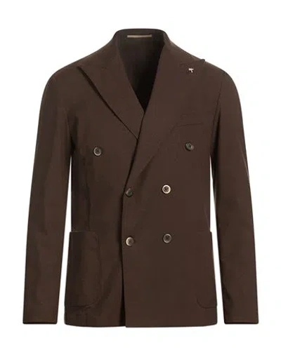 At.p.co At. P.co Man Blazer Chocolate Brown Size 36 Polyester, Viscose, Elastane