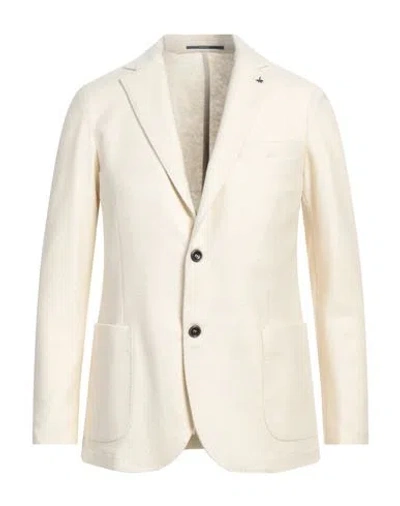 At.p.co At. P.co Man Blazer Cream Size 46 Acrylic, Virgin Wool, Polyester In White