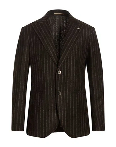 At.p.co At. P.co Man Blazer Dark Brown Size 34 Acrylic, Polyester, Wool