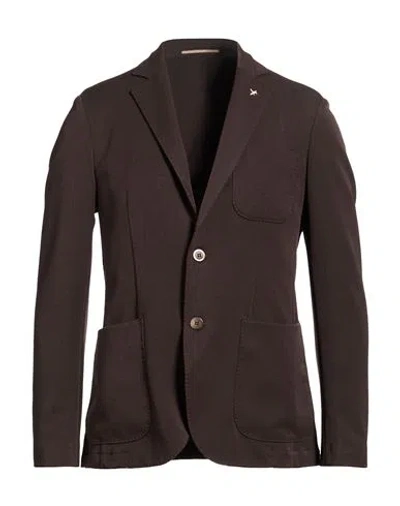 At.p.co At. P.co Man Blazer Dark Brown Size 34 Polyester, Viscose, Elastane
