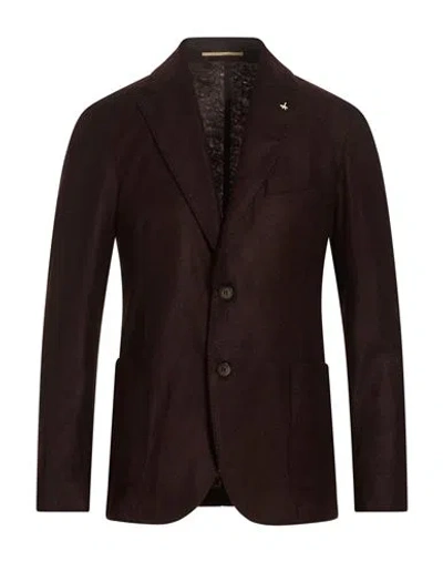 At.p.co At. P.co Man Blazer Dark Brown Size 38 Acrylic, Polyester, Wool