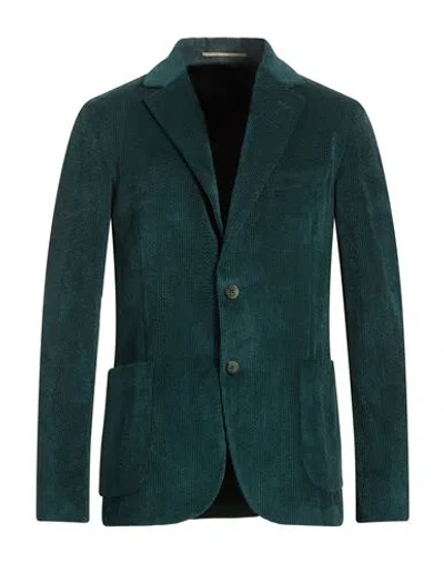 At.p.co At. P.co Man Blazer Deep Teal Size 36 Polyester, Polyamide, Elastane In Green