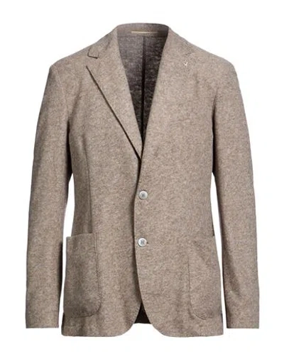 At.p.co At. P.co Man Blazer Grey Size 38 Acrylic, Polyester, Wool In Brown