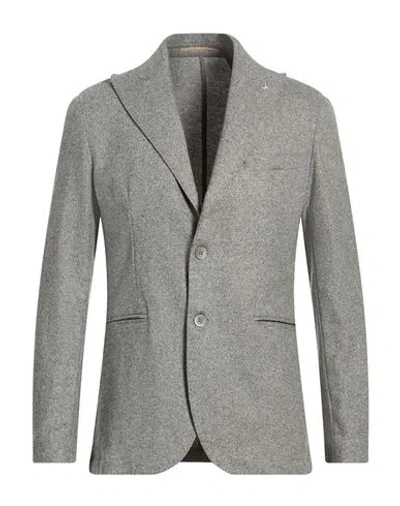 At.p.co At. P.co Man Blazer Grey Size 38 Wool, Polyamide, Silk, Polyester, Elastane In Gray