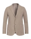 At.p.co At. P.co Man Blazer Khaki Size 46 Cotton, Linen, Elastane In Beige