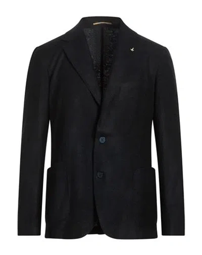 At.p.co At. P.co Man Blazer Midnight Blue Size 34 Acrylic, Polyester, Wool In Black