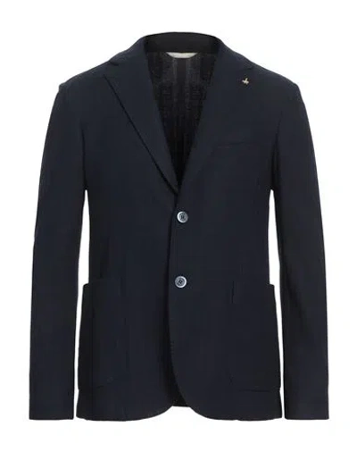 At.p.co At. P.co Man Blazer Navy Size 40 Polyester, Viscose, Elastane In Navy Blue