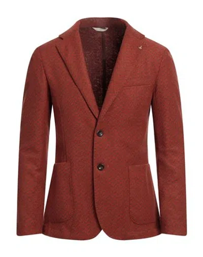 At.p.co At. P.co Man Blazer Rust Size 46 Acrylic, Virgin Wool, Polyester In Red