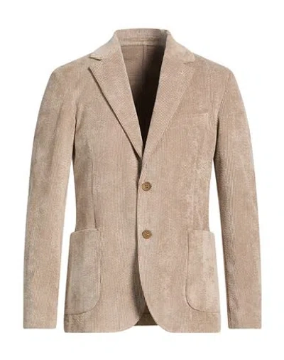 At.p.co At. P.co Man Blazer Sand Size 34 Polyester, Polyamide, Elastane In Brown