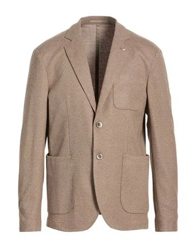 At.p.co At. P.co Man Blazer Sand Size 44 Polyester, Viscose, Cotton, Polyamide In Neutral