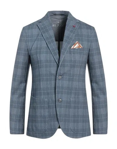 At.p.co At. P.co Man Blazer Slate Blue Size 38 Cotton, Polyamide, Elastane