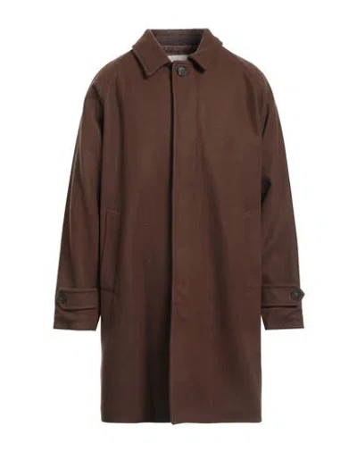 At.p.co At. P.co Man Coat Chocolate Brown Size L Polyester, Acrylic, Wool