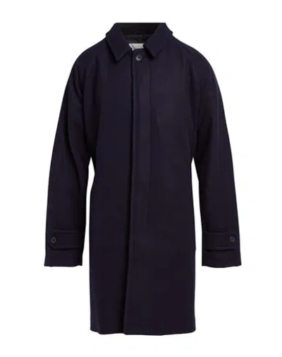 At.p.co At. P.co Man Coat Navy Size Xl Polyester, Acrylic, Wool In Blue