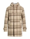 At.p.co At. P.co Man Coat Sand Size M Viscose, Polyester, Acrylic, Wool, Elastane In Multi