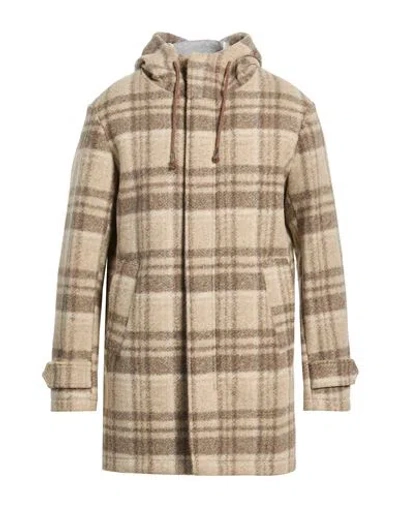 At.p.co At. P.co Man Coat Sand Size M Viscose, Polyester, Acrylic, Wool, Elastane In Multi