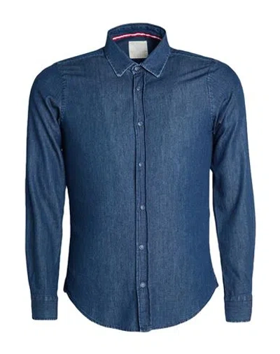At.p.co At. P.co Man Denim Shirt Blue Size 15 Cotton