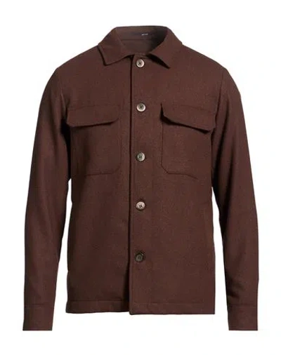 At.p.co At. P.co Man Jacket Chocolate Brown Size 38 Polyester, Viscose, Wool