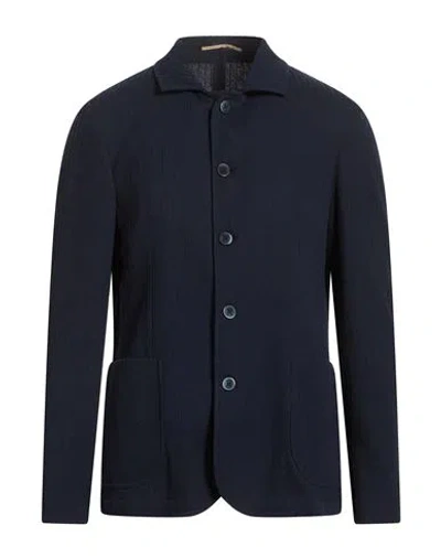 At.p.co At. P.co Man Jacket Navy Size 42 Polyester, Cotton, Elastane In Blue