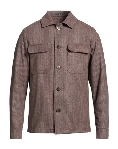 At.p.co At. P.co Man Jacket Taupe Size 38 Polyester, Viscose, Wool In Brown