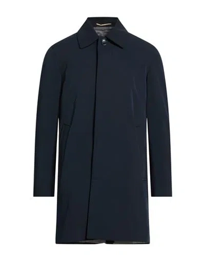 At.p.co At. P.co Man Overcoat & Trench Coat Navy Size Xl Polyester, Elastane In Multi
