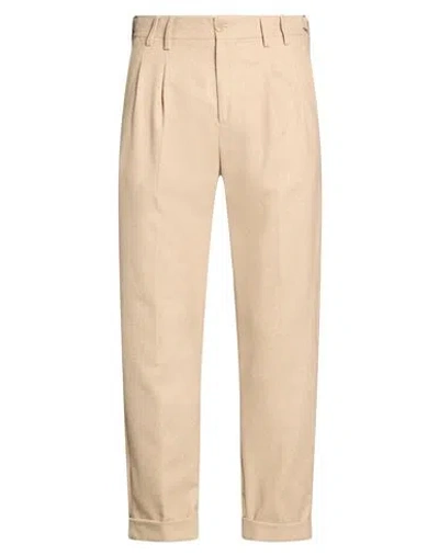 At.p.co At. P.co Man Pants Beige Size 28 Polyester, Viscose, Wool In Brown