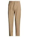 At.p.co At. P.co Man Pants Camel Size 34 Wool, Polyester, Elastane In Brown