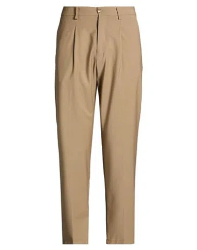 At.p.co At. P.co Man Pants Camel Size 34 Wool, Polyester, Elastane In Brown
