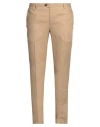 At.p.co At. P.co Man Pants Camel Size 40 Linen In Beige