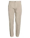 At.p.co At. P.co Man Pants Grey Size 36 Cotton, Linen In Brown