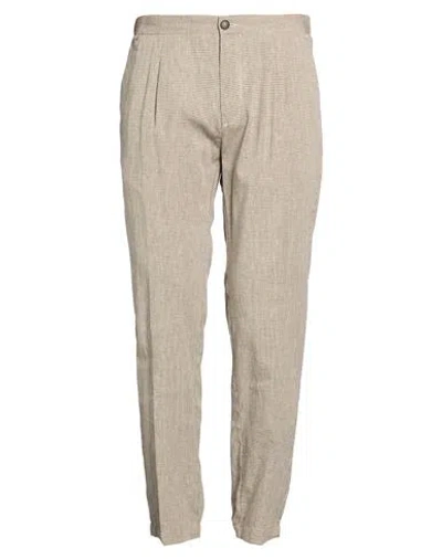 At.p.co At. P.co Man Pants Grey Size 36 Cotton, Linen In Brown