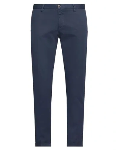 At.p.co At. P.co Man Pants Navy Size 30 Cotton, Elastane In Navy Blue