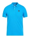 At.p.co At. P.co Man Polo Shirt Azure Size S Cotton In Blue