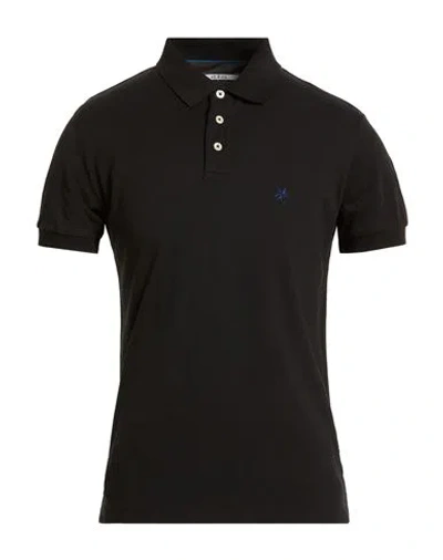 At.p.co At. P.co Man Polo Shirt Black Size M Cotton, Elastane