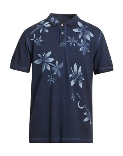 At.p.co At. P.co Man Polo Shirt Midnight Blue Size L Cotton