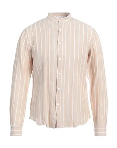 At.p.co At. P.co Man Shirt Beige Size 17 ½ Linen, Viscose