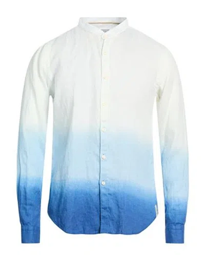 At.p.co At. P.co Man Shirt Blue Size 15 Linen