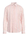 At.p.co At. P.co Man Shirt Brick Size 17 Linen In Pink