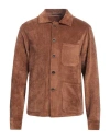 At.p.co At. P.co Man Shirt Brown Size 44 Polyester, Polyamide, Elastane In Brown