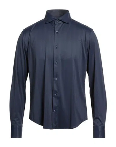 At.p.co At. P.co Man Shirt Charcoal Size 16 Polyester, Elastane In Blue
