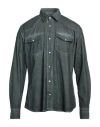 At.p.co At. P.co Man Shirt Dark Green Size 16 Cotton