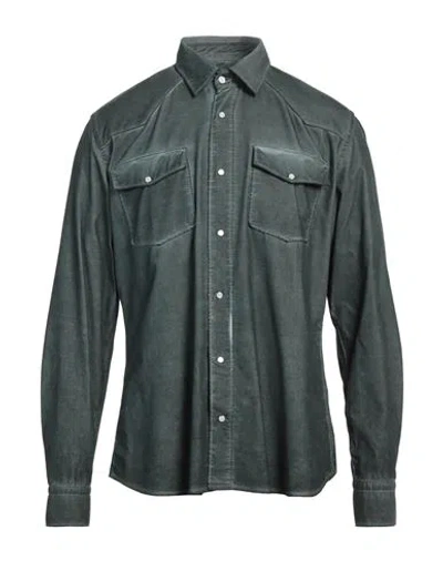 At.p.co At. P.co Man Shirt Dark Green Size 16 Cotton